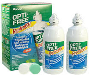 Alcon Opti-Free Replenish Contact Lens Solution 300ml + 120ml + 60ml + lens case
