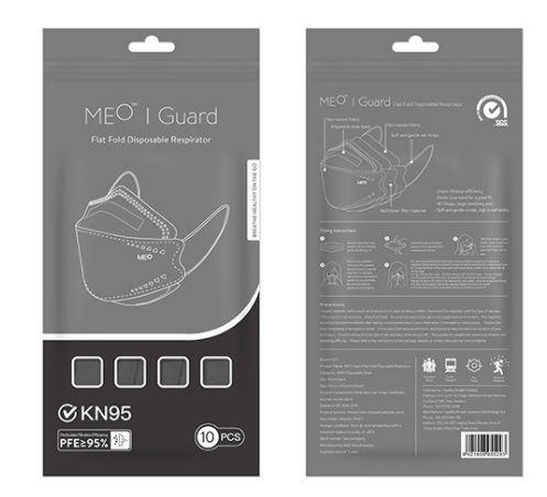 Meo (White) Flat fold disposable face mask (10)